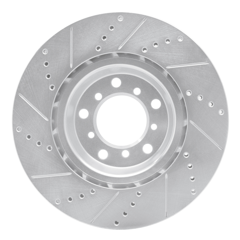 BMW M3 Brake Rotor (1) - Left Front - R1 Concepts - Drilled & Slotted - Silver - `01-`06